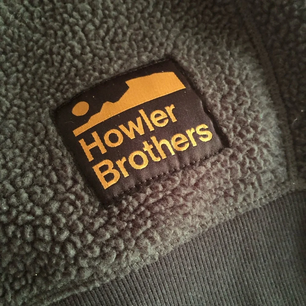 New: Howler Brothers Eleos Fleece Crewneck. Antique Black. Size Medium